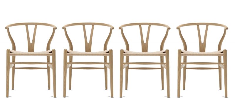 CH24 Wishbone Chair / Y-Chair Stuhl Eiche geseift 4-er Set Carl Hansen & Søn